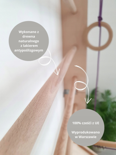 Wooden Swedish Ladder with Slider indoor playground Kittenfield K3200