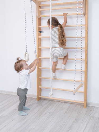 Wooden Swedish Ladder with Slider indoor playground Kittenfield K3200