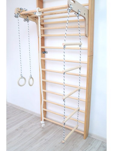 Wooden Swedish Ladder with Slider indoor playground Kittenfield K3200