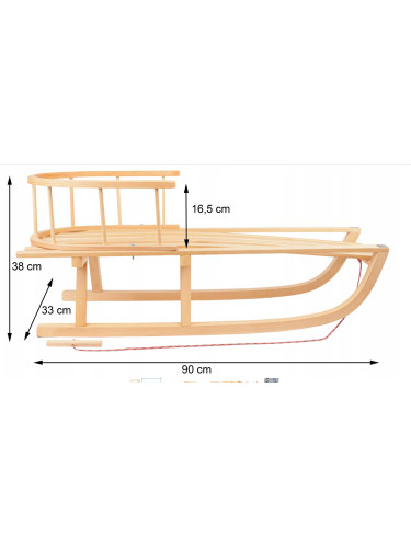 Sanie tradițională din lemn cu spătar